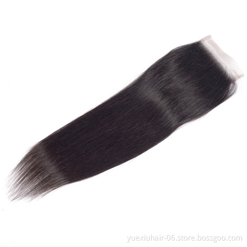Brazilian Virgin Human Hair Silky Straight 4x4 Lace Closure